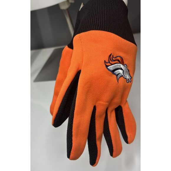 NFL Football gloves Denver Broncos team utility embroidered logo polyester warm - Picture 8 of 8